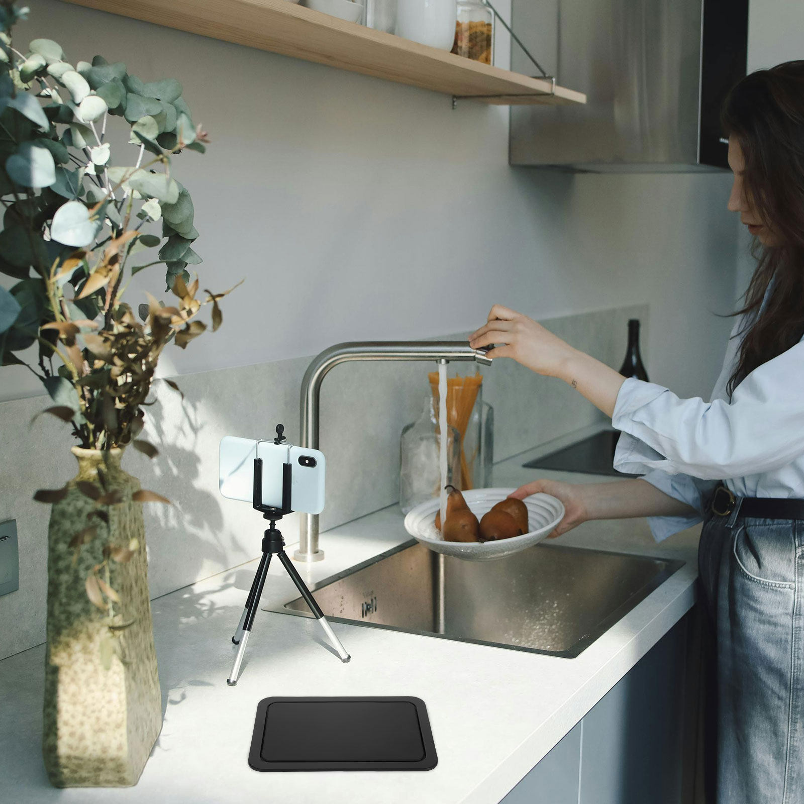 Commercial Kitchen Garbage Can - غطاء سلة مهملات مدمج من الفولاذ