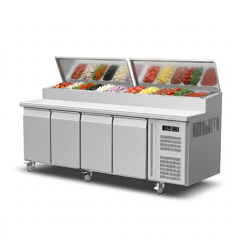 ثلاجة تحضير السندويتشات والبيت - مراجعة Commercial Kitchen Refrigerator وسعره